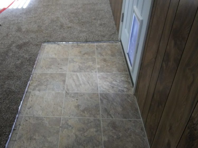 Transition strip on carpet