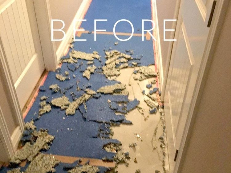 Hallway in need of carpet-repair