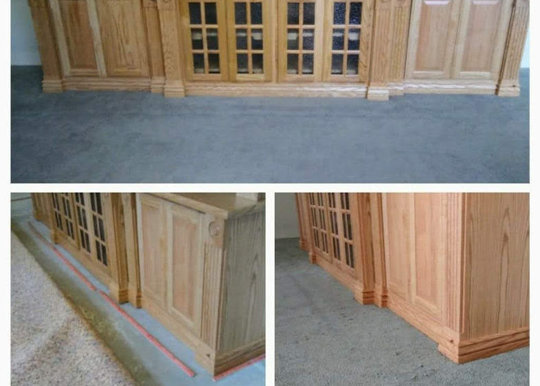 Carpet install around built in furniture
